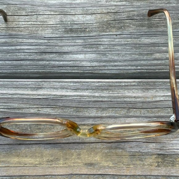 Vintage Eyeglasses Frame Brown Unisex Glasses Frame Z-87 61[]19 135 main image 11